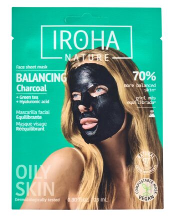 Iroha Nature Balancing Charcoal Face Sheet Mask Stk - Iroha Nature Welovebeauty  - 8436036431822