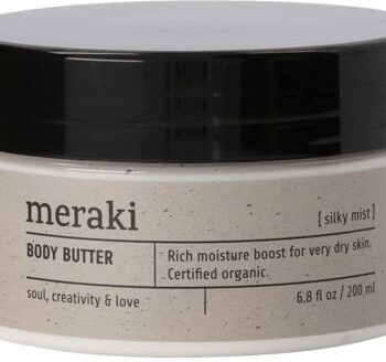 Lysebrun/Sort Body Butter Meraki Silky Mist økologisk Certificeret Intens Fugtpleje Med Sheabutter Aloe Vera & Plejende Olier - Meraki Welovebeauty  - 5707644777071