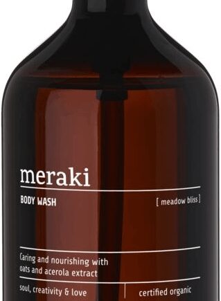 Brun Bodywash Meraki Meadow Bliss 490 Cosmos økologisk Kropsvask Med Havreekstrakt Glycerin & Aloe Vera - Meraki Welovebeauty  - 5707644834071