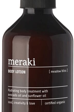 Brun Bodylotion Meraki Meadow Bliss 275 økologisk Med Aloe Vera & Avocadoolie Beriget Med Vitamin - Meraki Welovebeauty  - 5707644834118