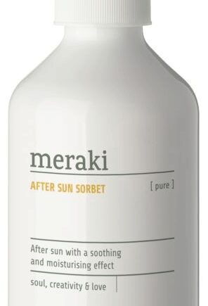 Hvid After Sun Sorbet Meraki Pure Fløjlsblød Solpleje Med Aloe Vera Mandelolie & Vitamin Parfumefri Svanemærket Asthma Allergy Nordic Ø6 - Meraki Welovebeauty  - 5707644718692