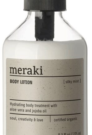 Hvid Bodylotion Meraki Silky Mist Luksuriøs Kropslotion Med Aloe Vera Jojoba & Kakaosmør Cosmos øko - Meraki Welovebeauty  - 5707644528277