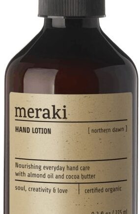 Sort Håndlotion Håndcreme Meraki Northern Dawn Økologisk Cosmos Med Mandelolie Kakaosmør - Meraki Welovebeauty  - 5707644528284