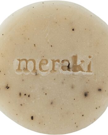 Grøn Håndsæbe Meraki Sesame Scrub Sæbebar 20g Elfenben Med Snor Skånsom Eksfoliering Med Mynte Cedertræ & Eukalyptus - Meraki Welovebeauty  - 5707644450172