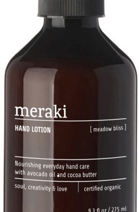 Sort Håndlotion Meraki Meadow Bliss Ø6h16 Økologisk Certificeret Fugt & Beskyttelse Med Aloe Vera Glycerin & Avocadoolie - Meraki Welovebeauty  - 5707644701946