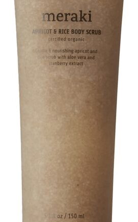 Grålig Gul Body Scrub Meraki Apricot & Rice 150 Mild Eksfoliering Med Abrikoskerner & Tranebær - Meraki Welovebeauty  - 5707644528383